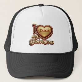 Personalized I Love My Boyfriend Custom Name キャップ