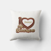 Personalized I Love My Boyfriend Custom Name クッション (裏面)