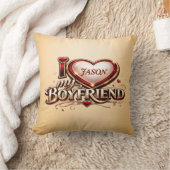 Personalized I Love My Boyfriend Custom Name クッション (ブランケット)