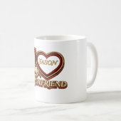 Personalized I Love My Boyfriend Custom Name コーヒーマグカップ (正面右)