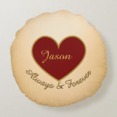 Personalized I Love My Boyfriend Custom Name ラウンドクッション (裏面)