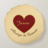 Personalized I Love My Boyfriend Custom Name ラウンドクッション (裏面)