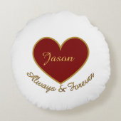 Personalized I Love My Boyfriend Custom Name ラウンドクッション (裏面)