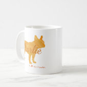 Personalized I Love My Frenchie French Bulldog コーヒーマグカップ (正面左)
