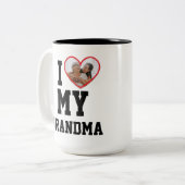 Personalized I Love My Grandma Photo ツートーンマグカップ (正面左)