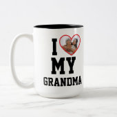 Personalized I Love My Grandma Photo ツートーンマグカップ (左)