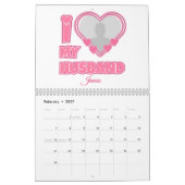 Personalized I Love My Husband – Add Photo & Name カレンダー (2月 2027)