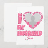 Personalized I Love My Husband – Add Photo & Name ノートカード (正面/裏面)