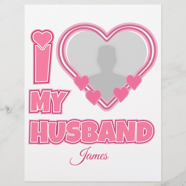 Personalized I Love My Husband – Add Photo & Name レターヘッド (正面)
