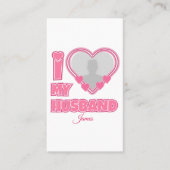 Personalized I Love My Husband – Add Photo & Name 予約カード (正面)