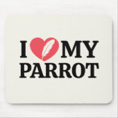 Personalized I Love My Parrot Heart Typography マウスパッド (正面)