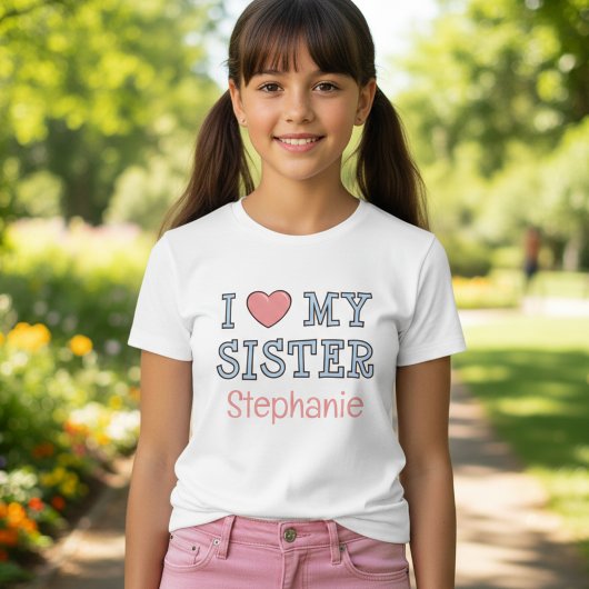 Personalized I Love My Sister T-Shirt for Kids Tシャツ