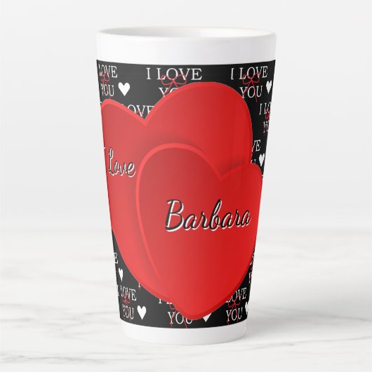 Personalized I Love you  カフェラテマグ (正面)