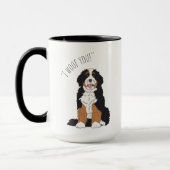 Personalized I Woof You Bernedoodle Pet Photo Gift マグカップ (左)