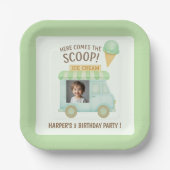 Personalized Ice Cream Truck Birthday ペーパープレート (正面)