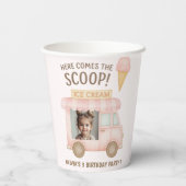 Personalized Ice Cream Truck Photo Birthday  紙コップ (裏面)