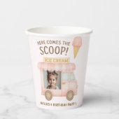 Personalized Ice Cream Truck Photo Birthday  紙コップ (正面)