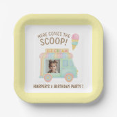 Personalized Ice Cream Truck Photo Birthday Party  ペーパープレート (正面)