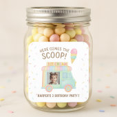 Personalized Ice Cream Truck Rainbow Sprinkle スクエアシール