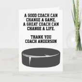 Personalized Ice Hockey Coach From Team Players カード (正面)