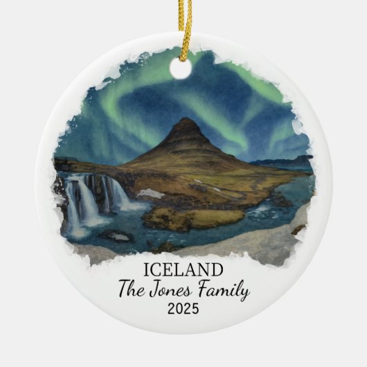 Personalized Iceland Ornament, Iceland セラミックオーナメント (正面)