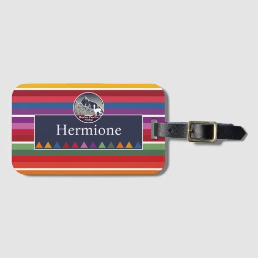 Personalized Iconic Inca Citadel Machu Picchu Peru ラゲッジタグ (正面横)