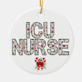 Personalized ICU Nurse Christmas First Year Gift セラミックオーナメント (正面)