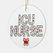 Personalized ICU Nurse Christmas First Year Gift セラミックオーナメント (左)