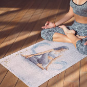 Personalized Illustrated Aquarius Zodiac Quote ヨガマット