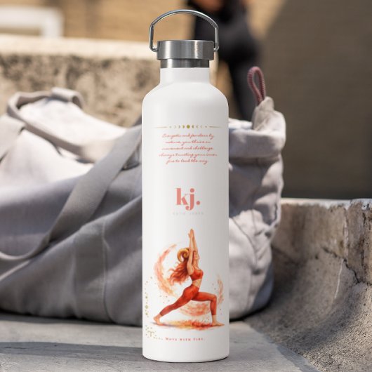 Personalized Illustrated Aries Zodiac Quote ウォーターボトル