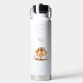 Personalized Illustrated Gemini Zodiac Quote ウォーターボトル (正面)