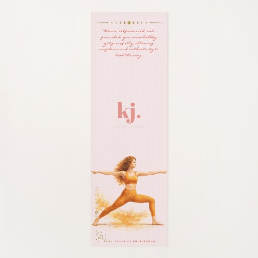 Personalized Illustrated Leo Zodiac Quote ヨガマット (正面)