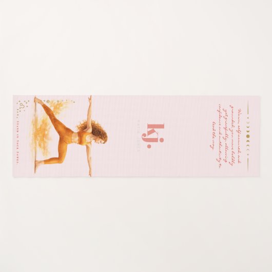 Personalized Illustrated Leo Zodiac Quote ヨガマット (正面(横))