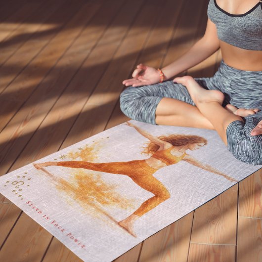 Personalized Illustrated Leo Zodiac Quote ヨガマット