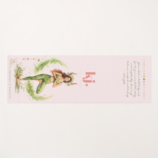 Personalized Illustrated Taurus Zodiac Quote ヨガマット (正面(横))