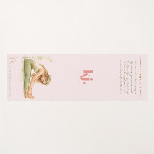 Personalized Illustrated Virgo Zodiac Quote ヨガマット (正面(横))