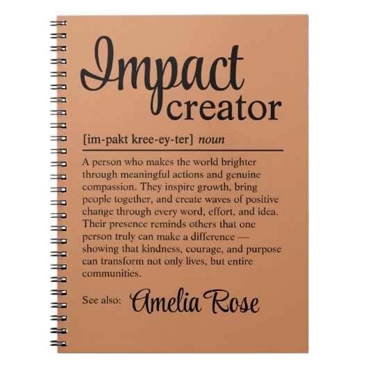 Personalized Impact Creator Definition Gift ノートブック (正面)