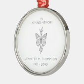 Personalized In Loving Memory Butterfly メタルオーナメント (左)