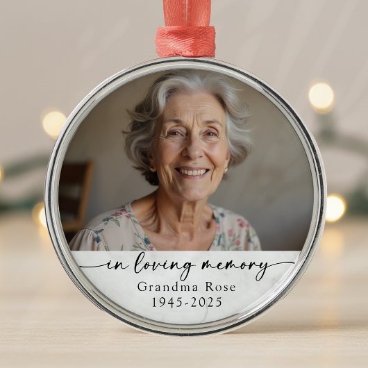 Personalized In Loving Memory Photo Keepsake メタルオーナメント