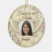Personalized In Memorial Photo Template セラミックオーナメント (左)