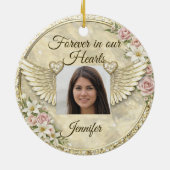 Personalized In Memorial Photo Template セラミックオーナメント (裏面)