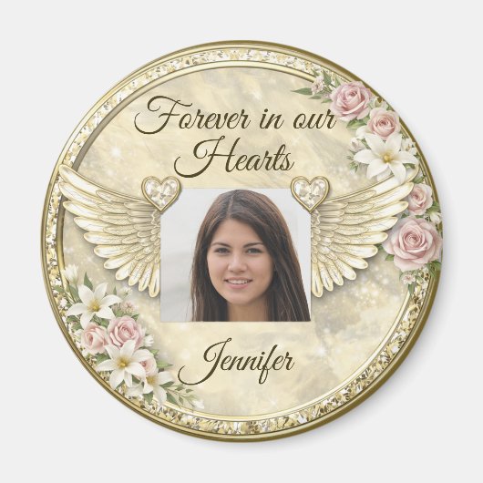Personalized In Memorial Photo Template マグネット (正面)