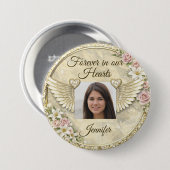 Personalized In Memorial Photo Template 缶バッジ (正面&裏面)