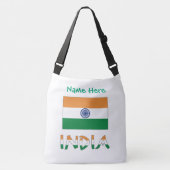 Personalized India Flag Crossbody Bag   クロスボディバッグ (正面)