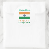 Personalized India Flag Round  ラウンドシール (バッグ)
