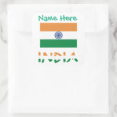 Personalized India Flag Square Label  スクエアシール (バッグ)