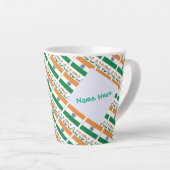 Personalized India Flag Tiled カフェラテマグ (右アングル)