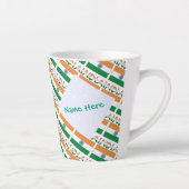 Personalized India Flag Tiled カフェラテマグ (右)