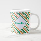 Personalized India Flag Tiled  ジャンボコーヒーマグカップ (右)