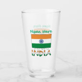 Personalized India Flag Two‑Sided Design タンブラーグラス (正面)
